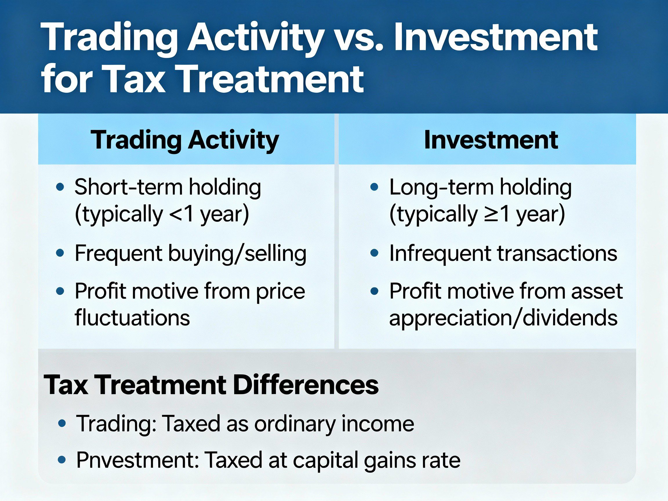 Comparison of trading and investment strategies